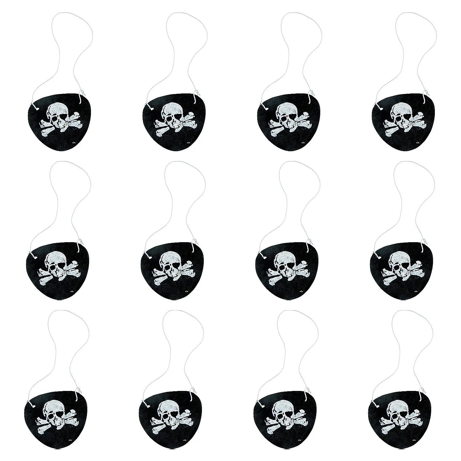 Pirate Felt Eye Patches for Kids, 12 Pc Set with Elastic Strap, Skull & Crossbones Halloween Party Costume Accessories, Costume Ideas, Felt Fabric, Cosplay Gear, Skull Motif, Unisex, Pirate Theme, Nautical, Diy Costumes