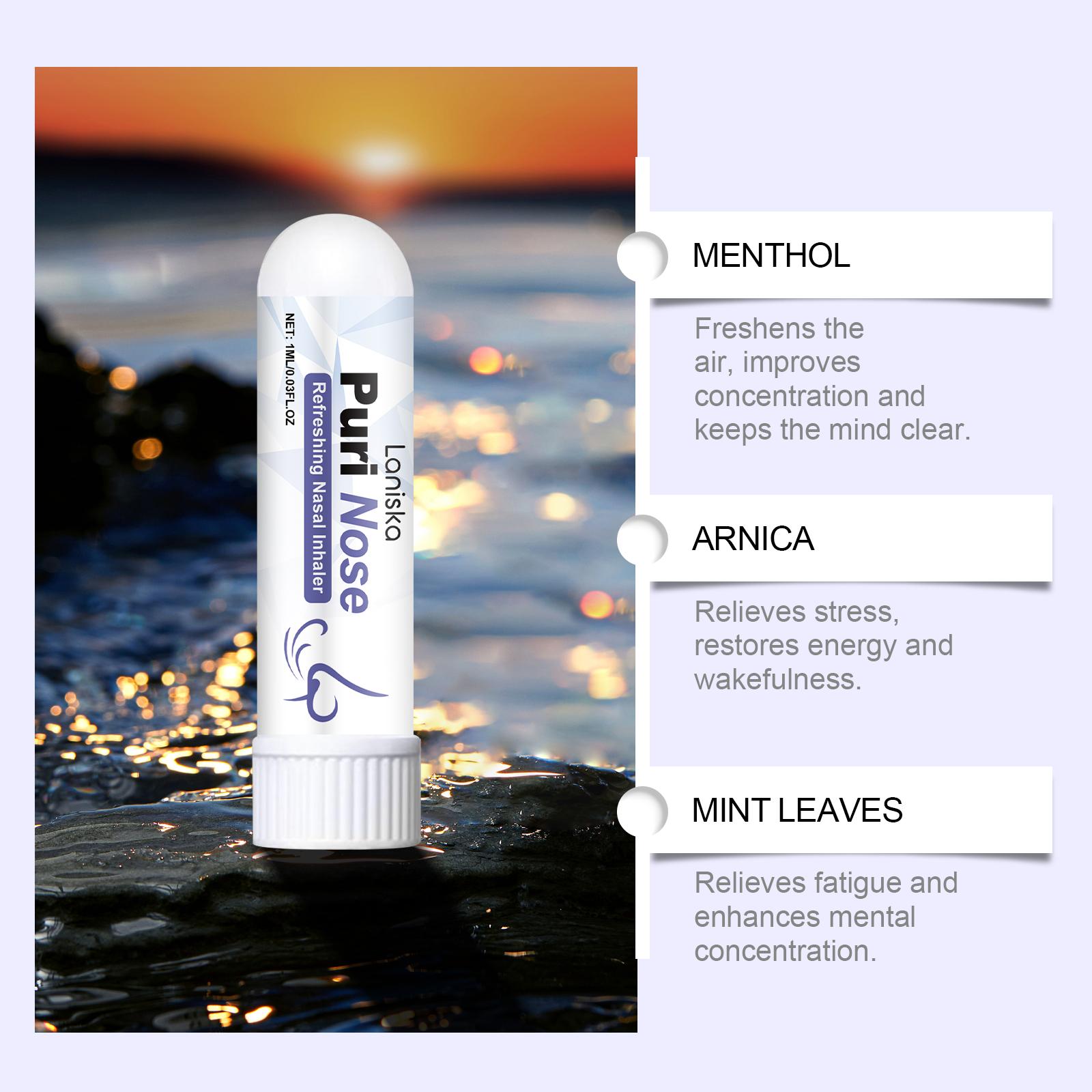 Laniska Nasal Inhaler - Refreshing Menthol Energy Boost Stick  Oral, Cleansing, Herbal