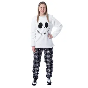 Disney The Nightmare Before Christmas Adult Jack Skellington 3 Piece Minky Pants, Sherpa Pullover, and Socks Pajama Set