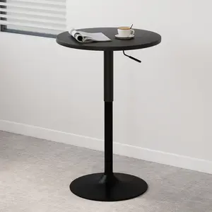23.6'' Round Bar Table Set of 1 or 2 Adjustable Height Cocktail Table for Events Swivel Bar Height Table for Pub Kitchen Restaurant Indoor Outdoor Black