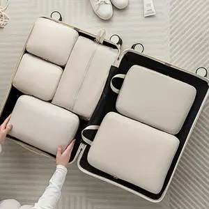 6-piece Compression packing cubes Travel Clothes Organizer set bag Travel Organizer Bags - made of durable and easy-to-clean material, lightweight travel storage box for sorting luggage and clothing