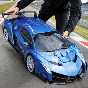 Veeniix V991 Transform Remote Control Car, 1:10 Big Size, 2 Rechargeable Batteries for 70Min, 2.4GHz Gesture Sensing, One-Key Deformation, Robot Toys Gifts for Boys and Girls (Blue)