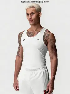 Men's Summer Sports Vest Top, Casual Sporty Vest, American Style Youth Milk Silk Quick-Dry High Elasticity Sleeveless Jacket, Casual Wear for Men