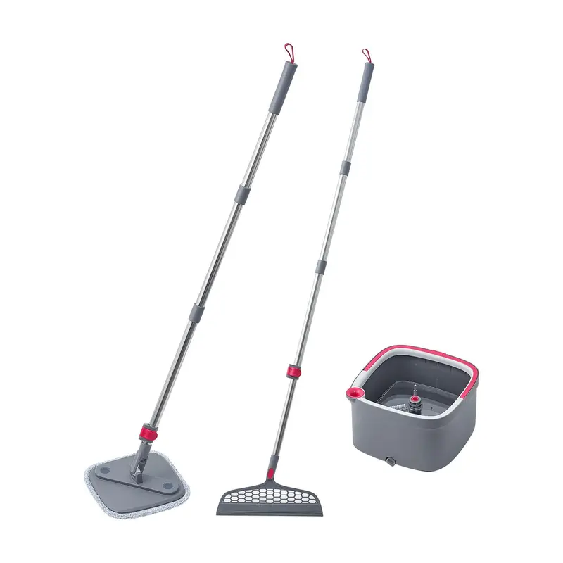 True & Tidy Mop & Bucket System with Silicone Floor Sweeper
