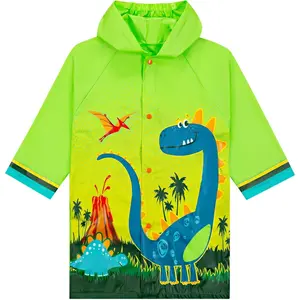 Puddle Play Kids Waterproof Hooded Rain Slicker – Lightweight Outwear Jacket in Fun Designs, Sizes 2-9 Years
