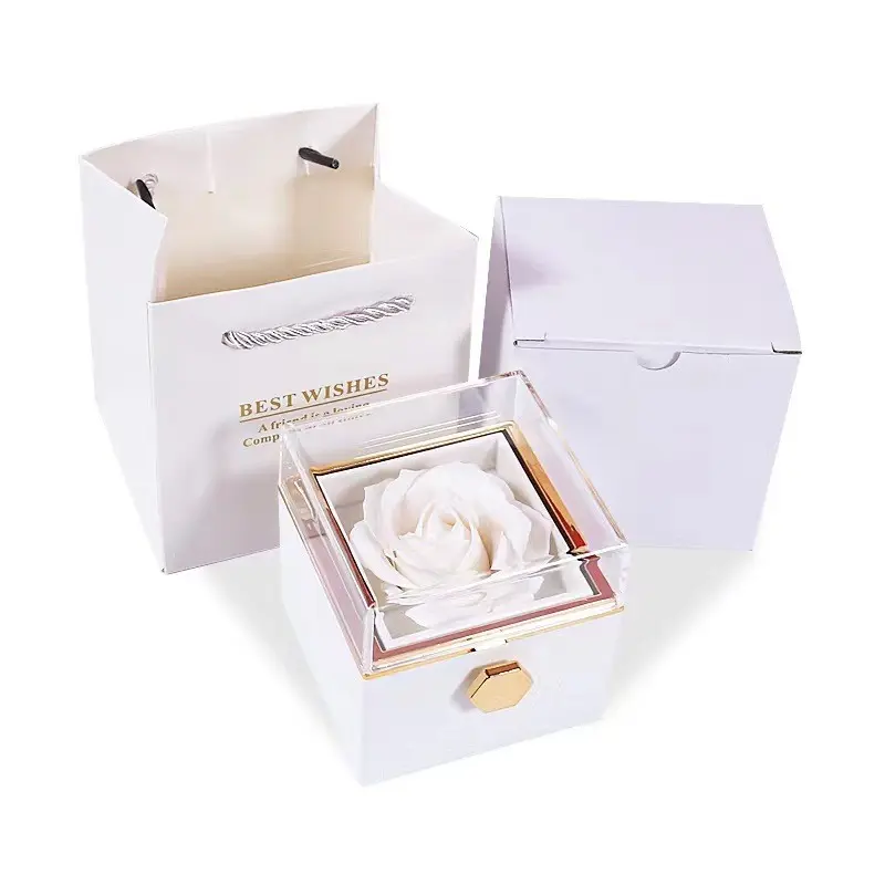 Rotating Rose Box   White