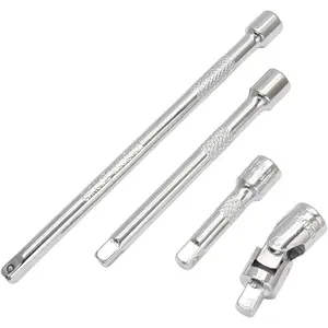 4 count 1/4 Inch Socket Extension Set, CR-V Ratchet Extension Set Include 2, 4, 6 Inch Bars and 1/4"  Joint Socket for Ratchets and Torque Wrenches, Ideal for Repair, DIY