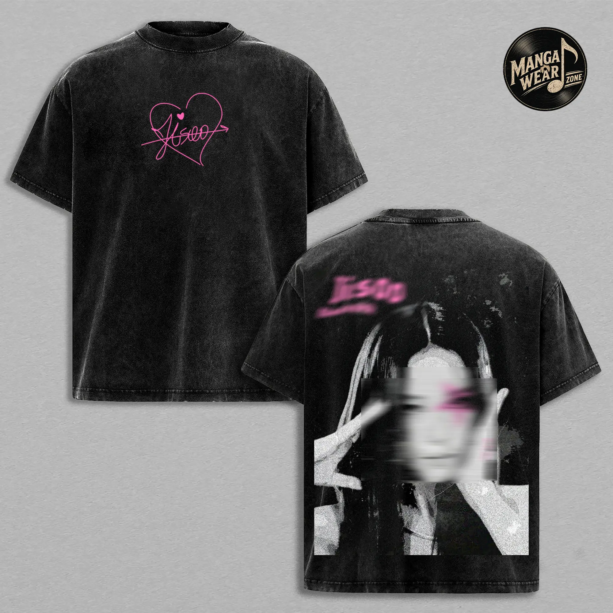 JS B.LINK Fan Vintage Washed Oversized T-Shirt, K-pop Music Graphic Tee, Retro Streetwear Shirt for B.LINK Fans