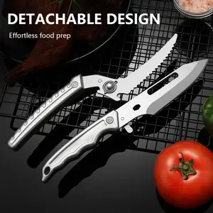 Heavy Duty Poultry Shears Professional Kitchen Scissors for Cutting Chicken, Turkey, Meat, Bones, Vegetables Stainless Steel Spatchcock Shears Multipurpose Food Scissors