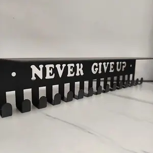 Metal Medal Display Hook, 1 Count Never Give Up Letter Pattern Medal Hanger, Medal Storage Hook, Wall Mounted Organizer, Wall Mounted Storage, Home Decor for Living Room Bedroom Study Room