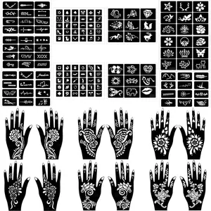 Mixed Pattern Design Tattoo Stencil, 22pcs/set Creative Henna Stencil, Henna Tattoo Stencils for Women & Girls, Body Art Stencils for Festival