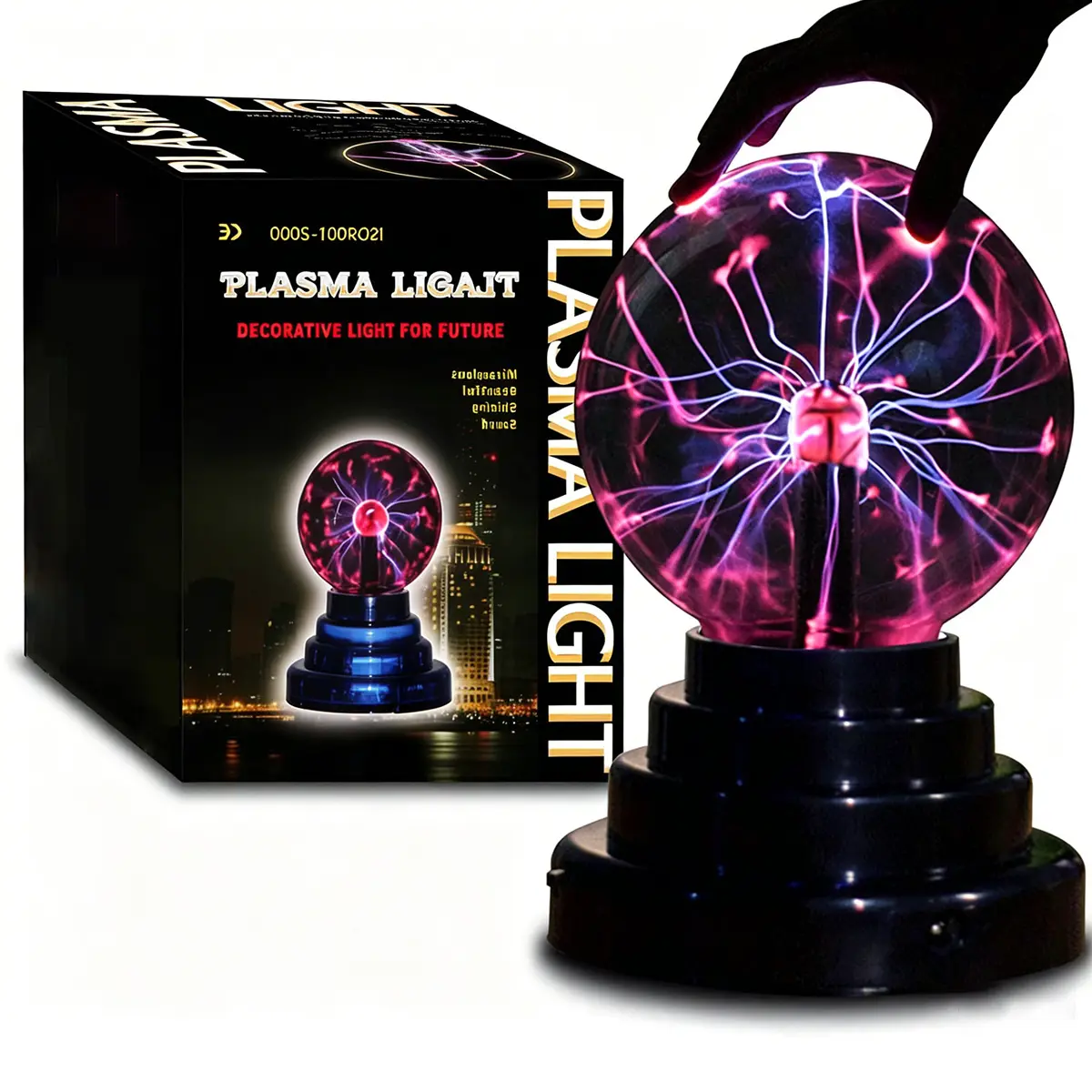 Touch Sensitive Plasma Ball Lamp | USB/Battery Powered Lightning Globe for Parties & Bedroom Decor