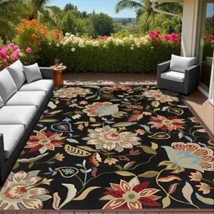 Vintage Floral Pattern Floor Mat, Non-slip Washable Floor Carpet, Decorative Area Rug, Vintage Design Rug for Home Living Room Bedroom Kitchen