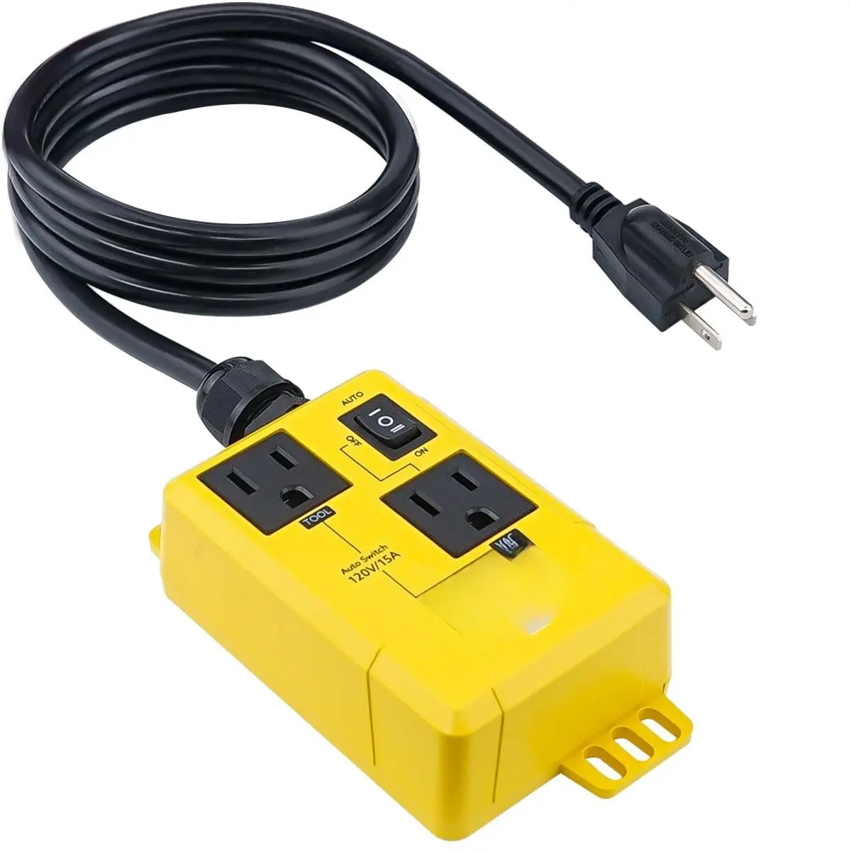 Home Improvement Automatic Vacuum Switch (AVS2005) - 5 ft Power Cord, 120 Vac 30A 15A 1875W 60 Hz, Auto On Delay, Circuit Overload Protection, Load Sense, ABS Woodworking Dust Collector Auto Off Control
