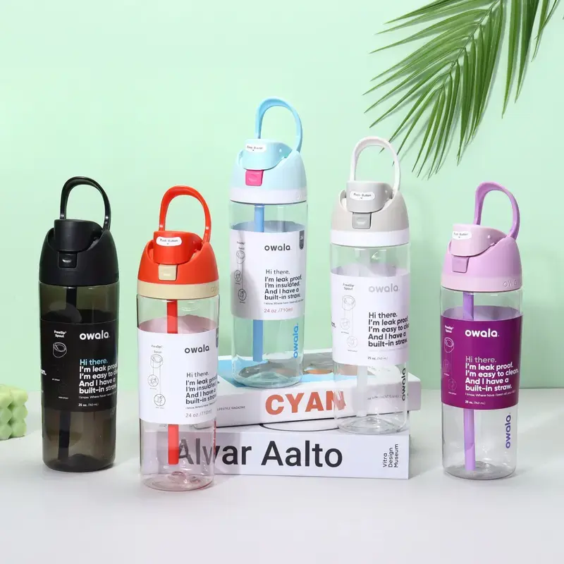 Owala 25oz FreeSip Tritan Clear Plastic Water Bottle Multiple colors