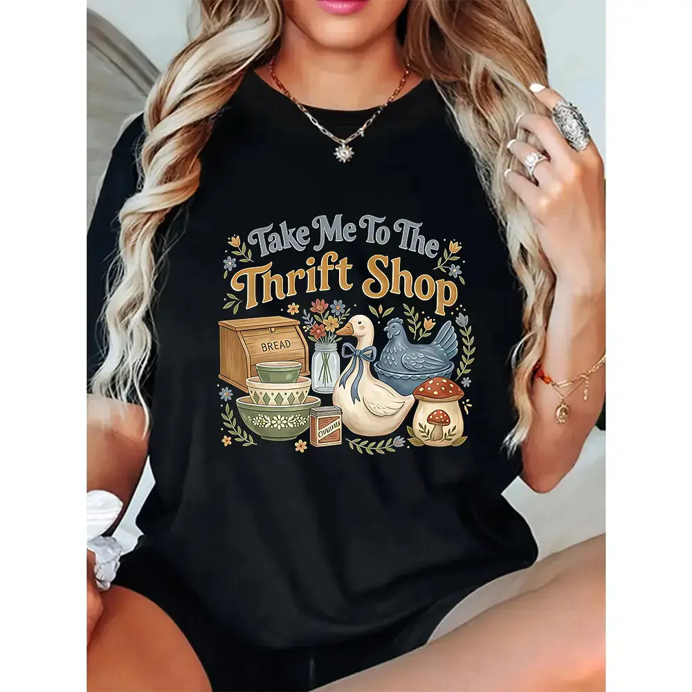 Thrifting Shirt Take Me To The Thrift Shop Tee, Sustainable Fashion Sweatshirt, Cottagecore Crewneck, Gift For Thrifter