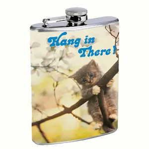 Hang in There Kitty 8oz Stainless Steel Flask