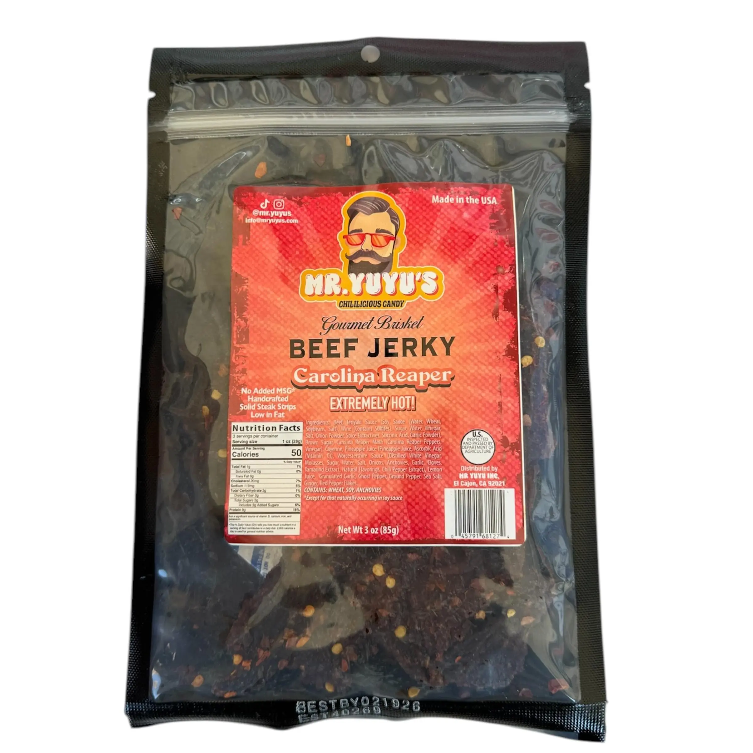 Mr. YuYu's Brisket Beef Jerky Carolina Reaper