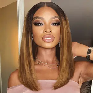 UNice Glueless Piano Highlights Brown Straight Bob Wig with Dark Roots Pre Cut 7x5 HD Lace Closure Human Hair Wigs with Invisible Knots Ready and Go Short Bob Wig for Women Beginners Friendly #TikTokShopHolidayHaul SpringStatements