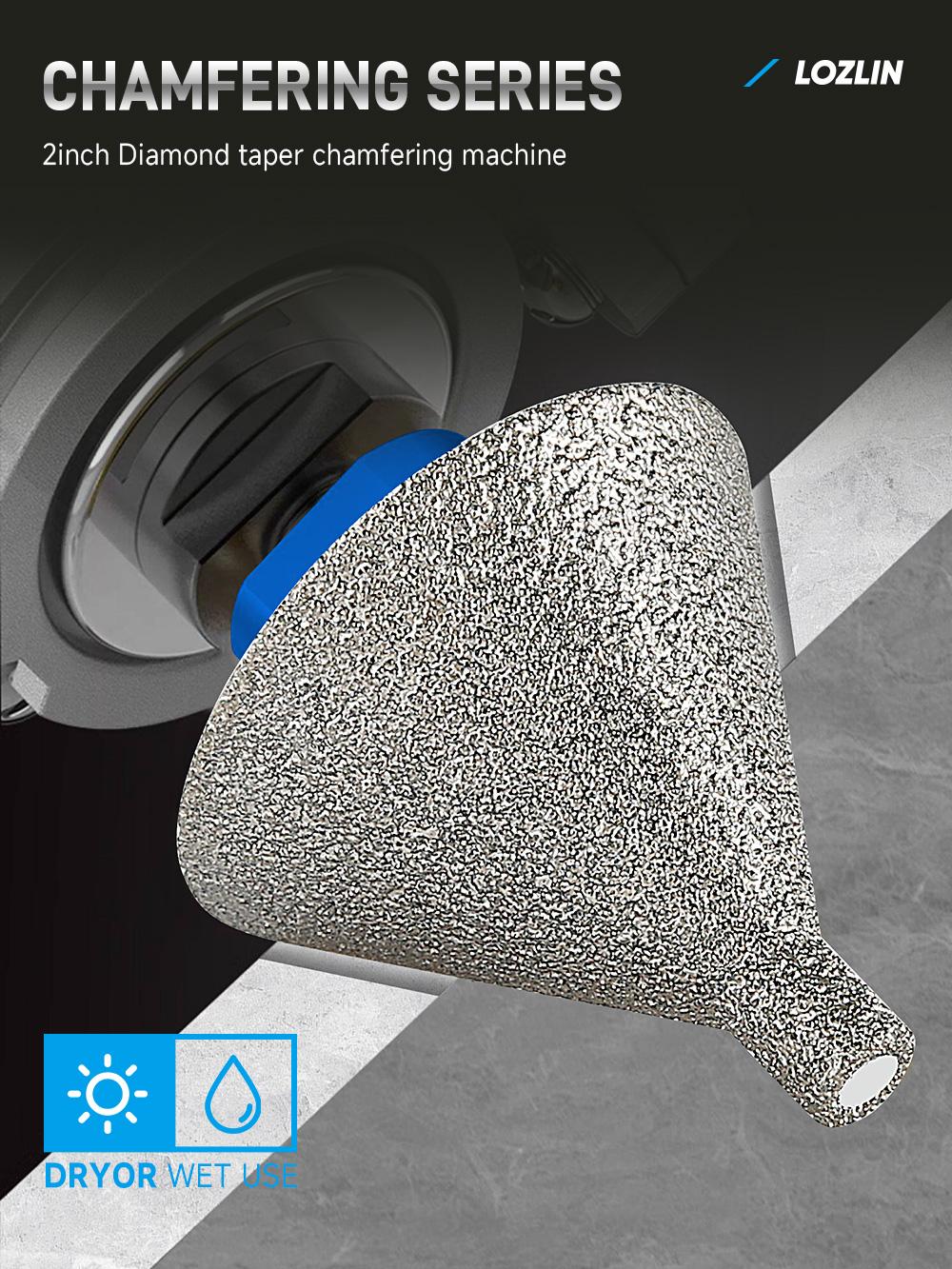 LOZLIN 17PCS Diamond Tool Kit for Tiler, Professional Drill Bits, Saw Blades, Polishing Pads, Chamfer Drill & Milling Bits for Cutting & Grinding Porcelain, Glass, Marble, Quartz & Stone