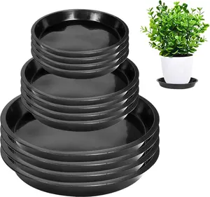 6 8 10 Inch Plant Saucer - 12 Pack Round Plant Tray Plastic Plant Drip Trays for Indoor Outdoor Garden Plants, Collects Flower Pot Drainage and Excess Water