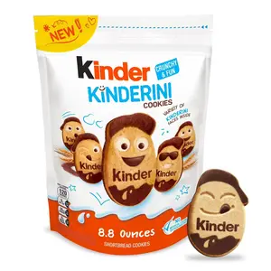 Kinder Kinderini Shortbread Cookies, Crunchy Biscuits Snack with Fun Expressions, Resealable Bag, 8.8 oz