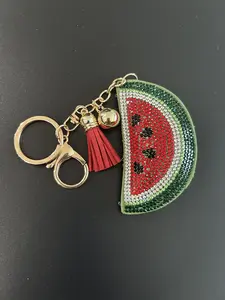 Palestine Watermelon Keychain Sparkly Purse Charm