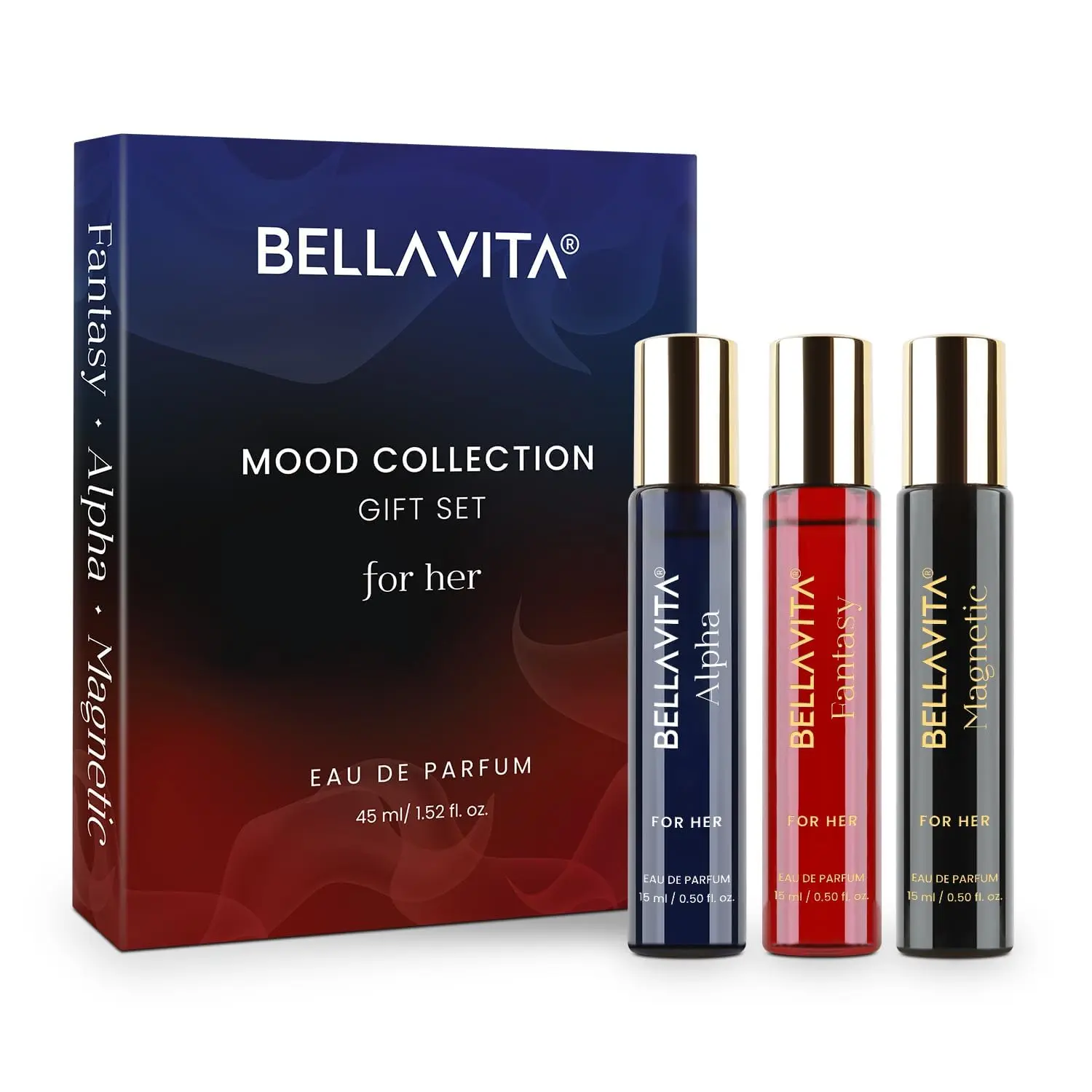 Bellavita Luxury Mood Collection Perfume Gift Set for Women | 3 Mini Women Perfumes | Long Lasting Women’s Fragrances | Mini Perfume Gift Sets for Women | Women’s Day