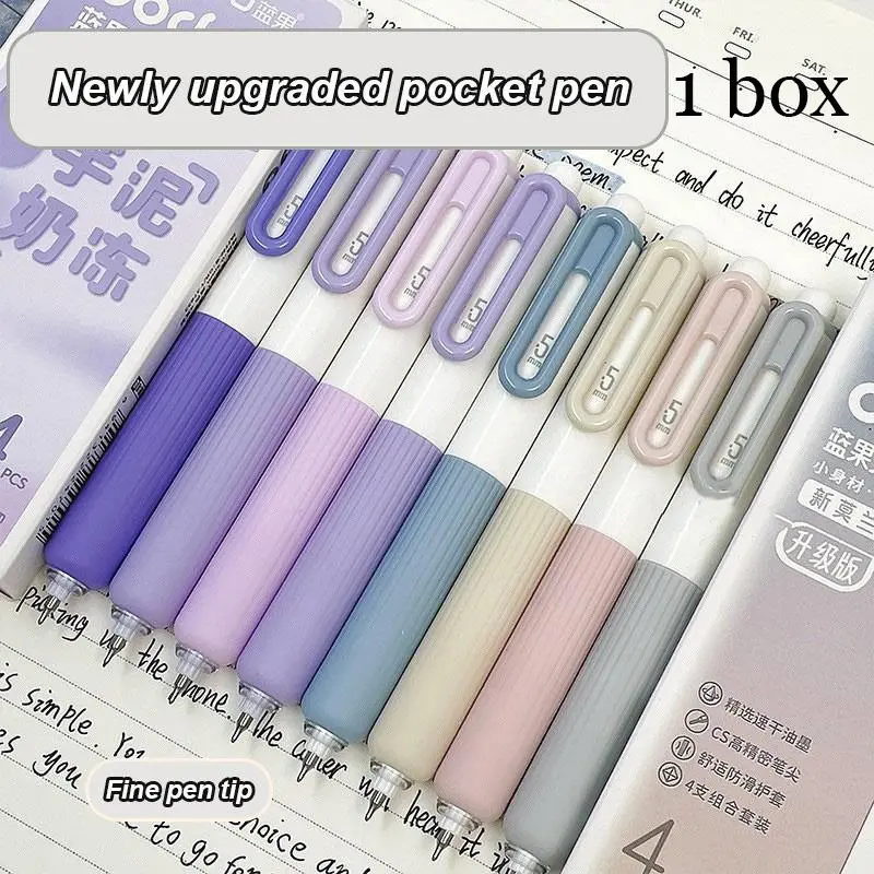 4-Pack Click Pens, Newly Upgraded High-Quality Durable Simple Design Compact and Portable Cs Pen Nibs, Quick-Dry Ink, Smooth Writing, Ideal for Students Exams Notes Daily Use Pen Set, Stationery Office Supplies