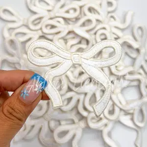 White Danity Coquette Bow Iron On Patch - High Quality Design for Long Lasting Wear