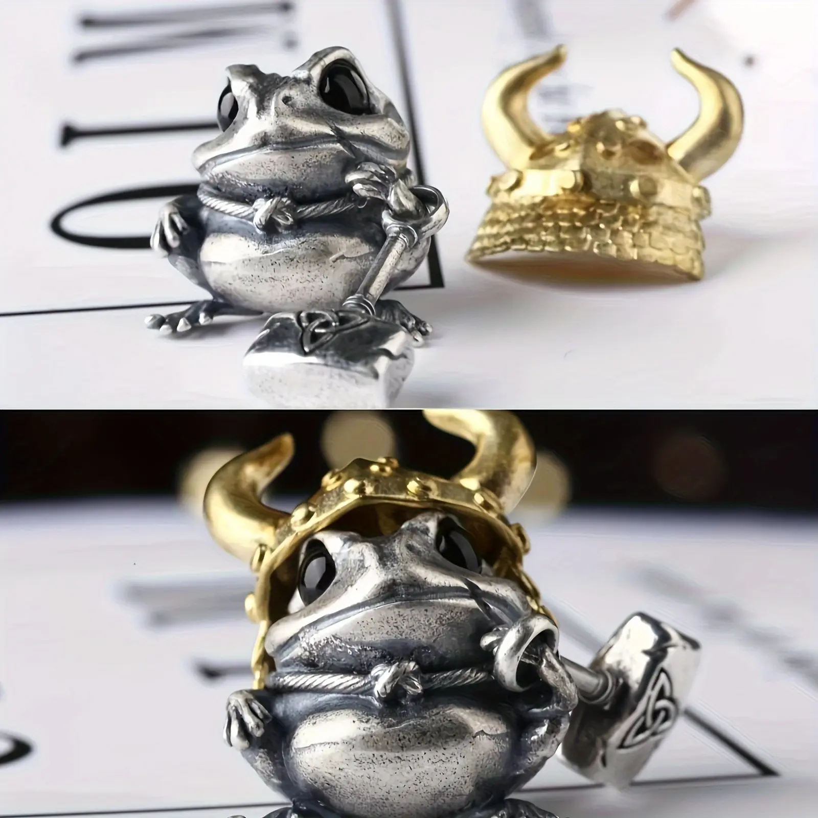 1Pc Frog Rider Pendant Necklace Retro Funny Hip Hop Animal Frog Necklace for Ladies Frog Jewelry (Frog Rider)