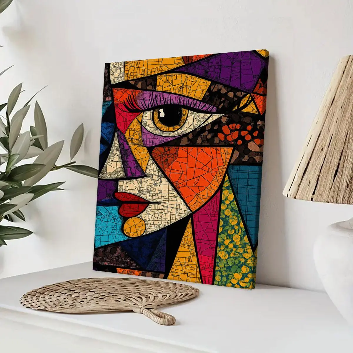 Wooden Framed Canvas Painting, Abstract Art Figure Pattern Wall Art, Decorative Artwork, Modern Cool Design, Modern Art Decoration for Home Living Room Bedroom Office, Ornaments, Artistic
