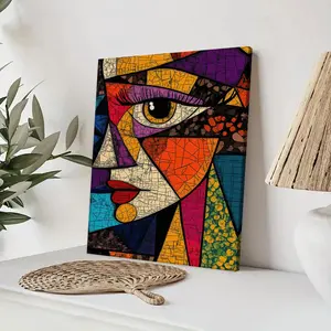 Wooden Framed Canvas Painting, Abstract Art Figure Pattern Wall Art, Decorative Artwork, Modern Cool Design, Modern Art Decoration for Home Living Room Bedroom Office, Ornaments, Artistic