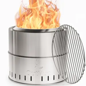 Smokeless Fire Pit with Grill & Bag, Stainless Steel Portable Smokeless Fire Pit LAVRE