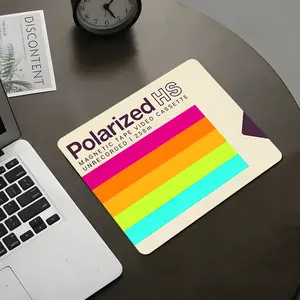Retro VHS Rainbow Stripe Square mouse pad, Gaming Mouse Pad, Aesthetic Desktop Decorative Protective Pad, Rubber Anti-slip Lockedge Work Pad, Small Size Suitable for Laptop, Desktop Computer Games, Work, Family