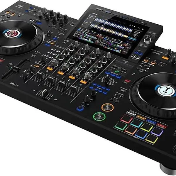 Pioneer DJ XDJ-AZ Professional 4-Deck All-in-1 DJ System - 10.1-Inch Touchscreen, Built-in Wi-Fi, SonicLink Wireless Tech, Performance Pads, Beat FX Audio System