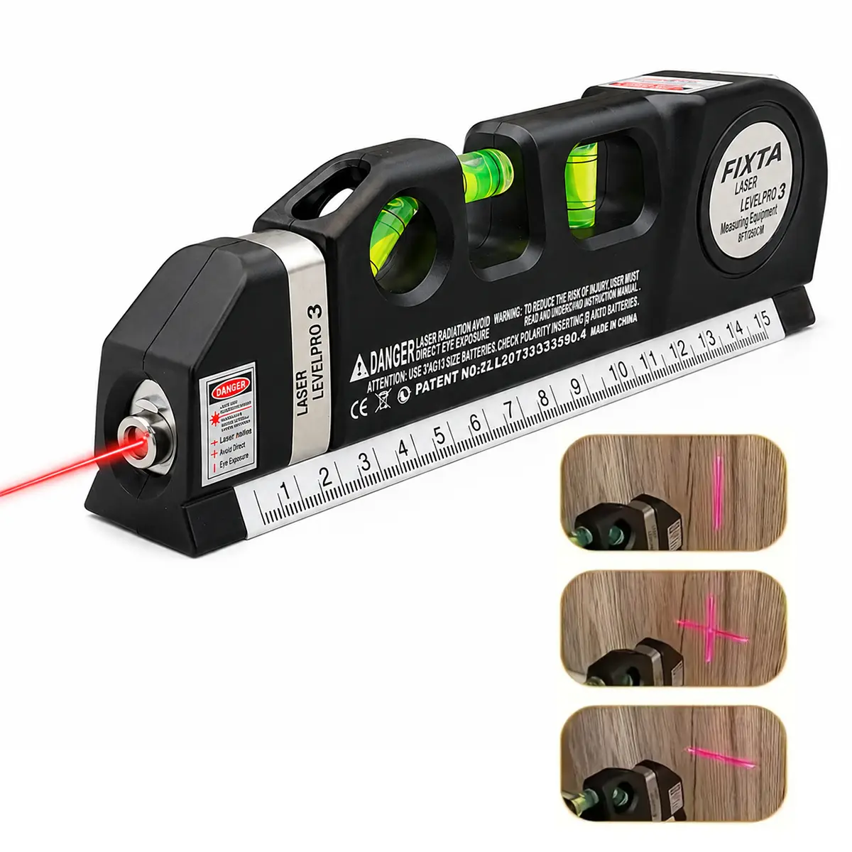 Multipurpose Laser Leveling Tool Kit Featuring a Standard Cross Line Laser Level And Beam Leveling Device