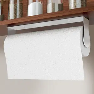 Paper Towel Holder Under Cabinet, Stainless Steel, , Adhesive & Wall Mount, Under Counter Paper Towel Rack for Kitchen and Bathroom,  and Kitchen Decor