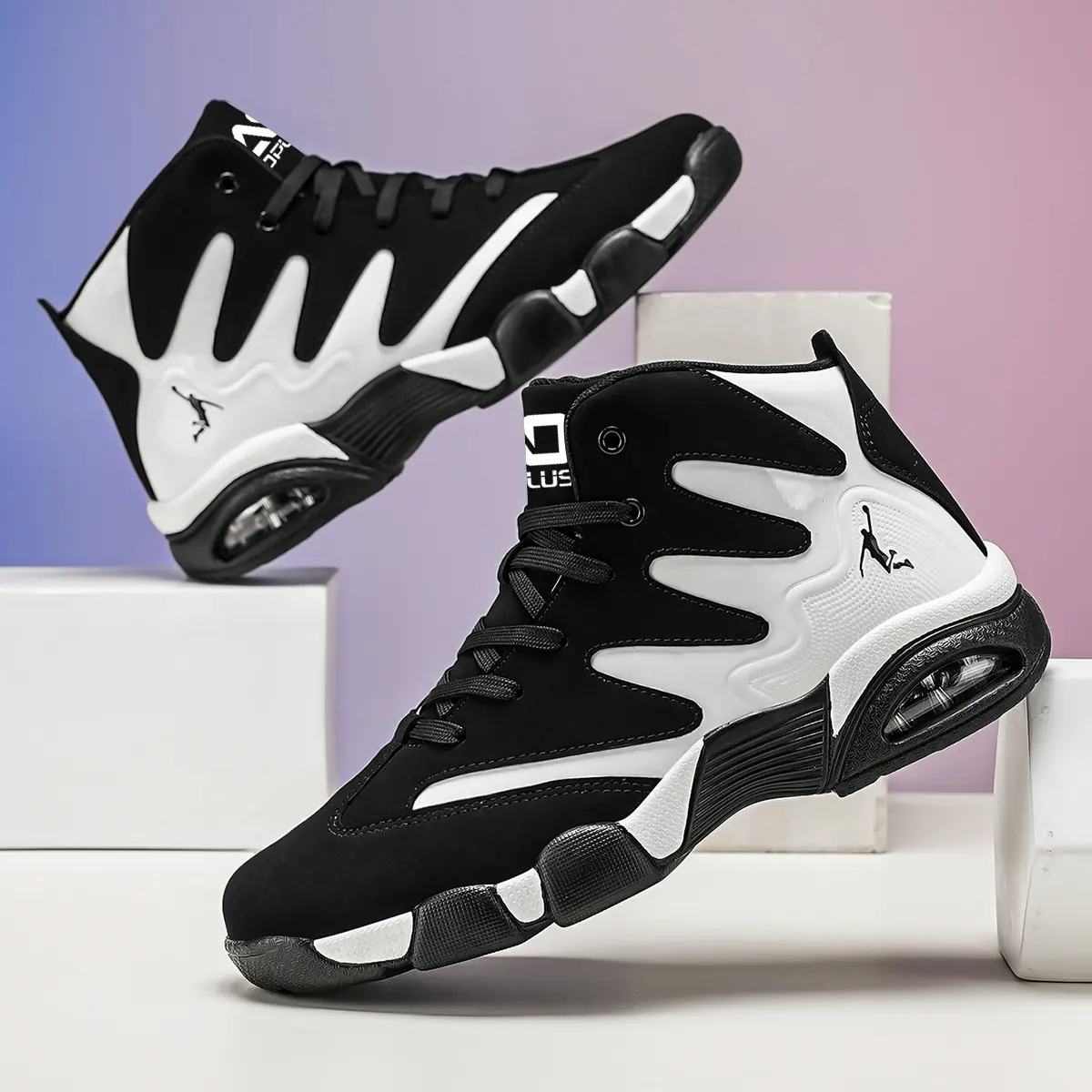 Men's Breathable High-Top Basketball Shoes — Non-Slip Rubber Sole; Anti-Skid Basketball Sneakers Suitable for Running, Walking, and Training — The Perfect Gift for Him: Durable Basketball Gear & Athletic Footwear