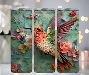 3D Hummingbird Tumbler Stainless Steel Skinny Drinkware