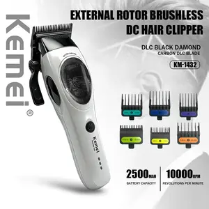 Kemei Professional Clippers Cordless Hair Cutting SPACE blades Rechargeable Hair Trimmers External Rotor 10000RPM Adjustable Clipper For Man KM-1423 USB Rechargeable Trimmer