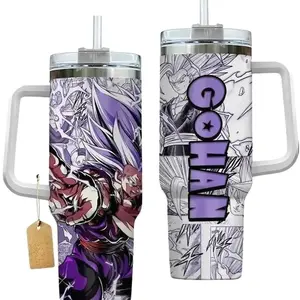 TeeSenpai Gohan 40oz Tumbler With Handle And No Handle Stainless Steel Tumbler, Beast Form Tumbler, The Saiyan Warrior Tumbler, Anime Tumbler Gift, Iced Coffee Tumbler, Dragon-Inspired Drinkware, Gift for Otaku & Anime Fans