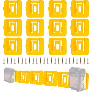 12 Pack Battery Holder for Dewalt 20V Battery Mounts Dock Holder Fit for DCB200 DCB201 DCB202 DCB203 DCB204(w/24 Screws, No Battery)