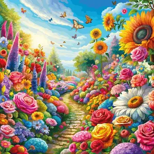 Sunflower Pattern DIY Diamond Arts Colorful Painting Kit Without Frame, DIY 5D Diamond Arts Colorful Painting Kit, Wall Art Decor for Home