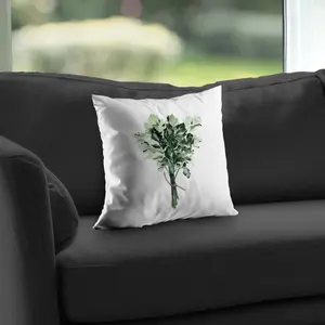Begin Home Decor C1PT1414XOT19C 14 x 14 in. Tied Up Persil Bundle - Food White Poly Twill Throw Pillow