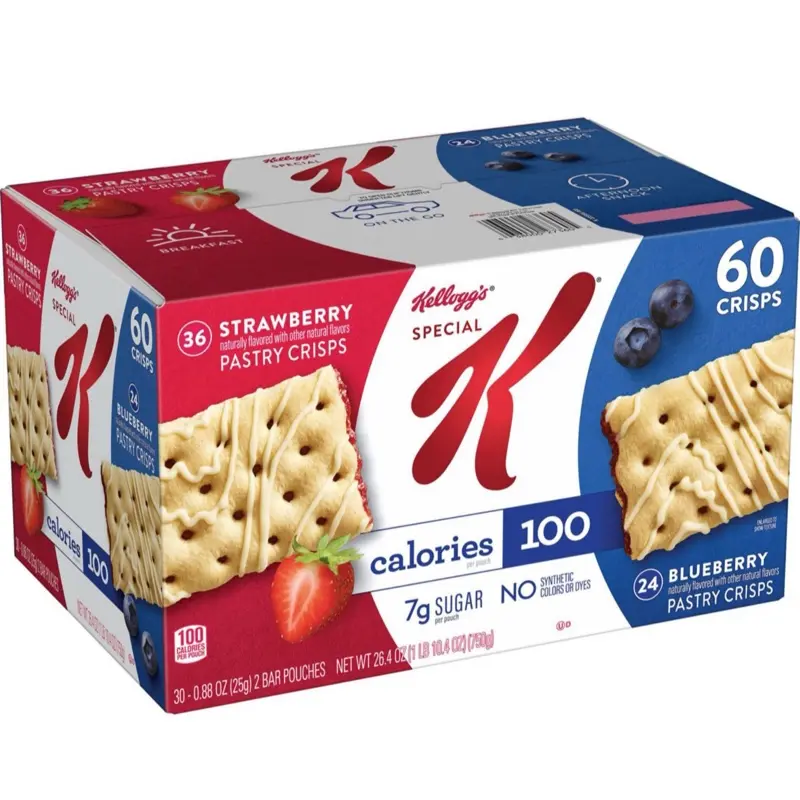 Special Pastry Crisps Variety Pack - 60 Count, 36 Strawberry & 24 Blueberry Pastry Crisps, Snack & Dessert