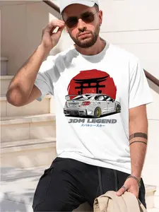 JDM White Subie Impreza WRX STi 2015 2026 new model Black/White Tee Stylish & Comfortable Loose Crew Neck Short Sleeve T-shirts Versatile On Trend Eye Catching Printed Graphic Casual Tee for Daily