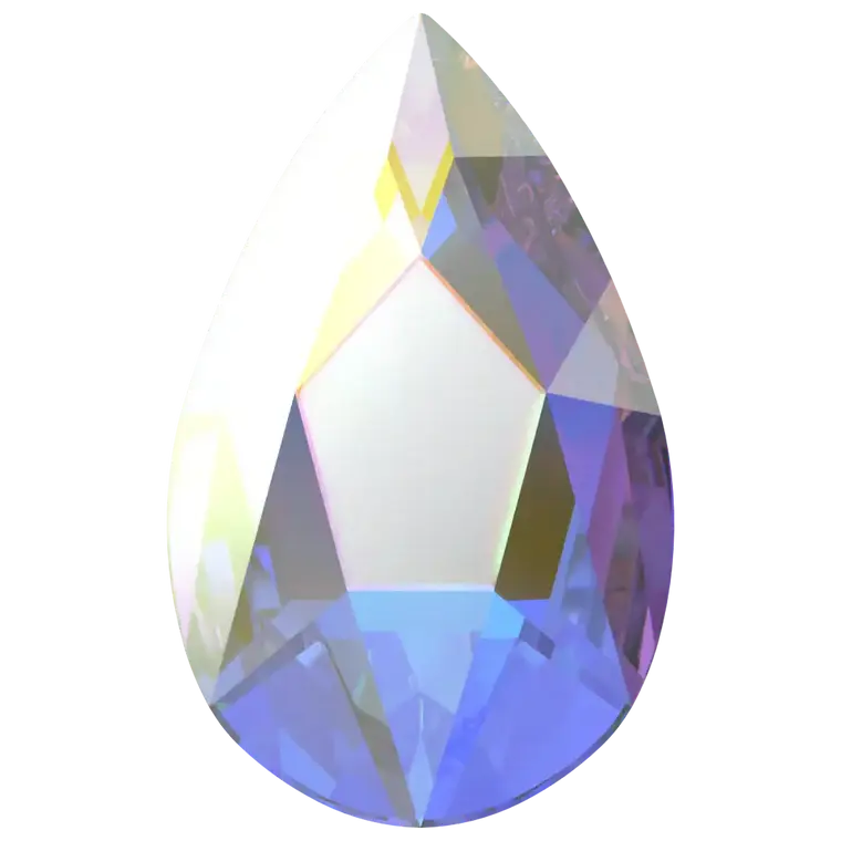 Elegant Finish Non-Hotfix Bluestreak Serinity 2303 AB Crystal Artificial Pear Glass Flat Back Nail Art Rhinestones, High Shine Crystal Decor for Beauty & Personal Care Nail Decoration, High Shine Nail Art Rhinestones
