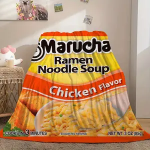Funny Ramen Chicken Flavor Blanket - Soft, Cozy, Food-Themed Gift for Ramen Lovers - Unique Present for Boys and Girls, Ramen Enthusiasts, and Foodies
