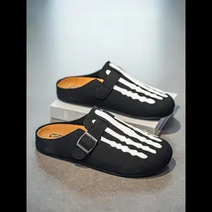 Men's Skeleton Printed Fabric - Breathable Slip Cover, Father's Day Gift (Men's Shoes) Men's Shoes